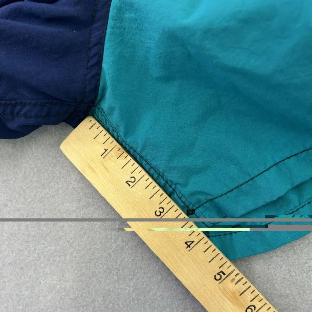 Club Sportswear Swim Trunks USA Made 80s 90s M Teal Navy Unisex Colorblock VTG